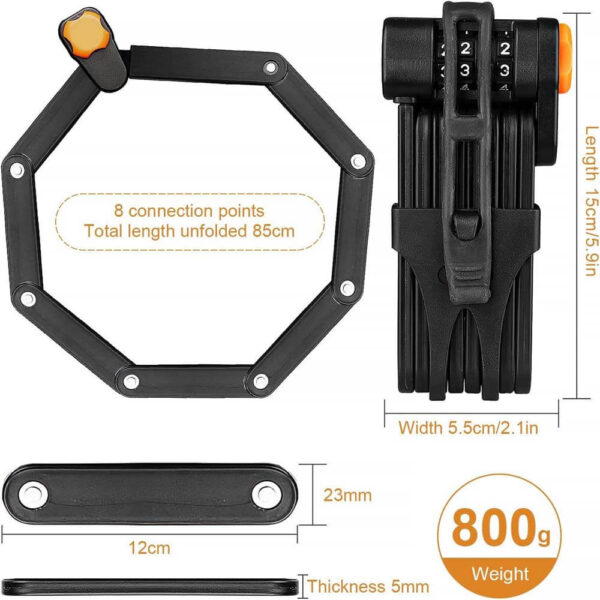 Folding Bike Lock with Stand for Electric Bike